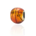 Orange basketball charm bead in enamel finish for DIY sports bracelets and jewelry - Basketball Style