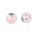 Pink rhinestone heart charms in silver alloy finish for DIY bracelet jewelry making - Pink
