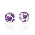 Silver alloy beads with purple enamel heart patterns for DIY bracelet making - Purple