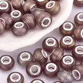 Cuenta acrílica morada oscura con purpurina y núcleo plateado para pulseras de estilo DIY - Marrón purpúreo oscuro
