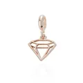 Colgante cuadrado hueco de diamante en oro rosa para creación de joyas DIY - Estilo Diamante Calado Oro Rosa
