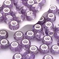 Purple resin large hole bead with silver core and glitter for DIY bracelet making - Purple Sequin Glitter (6)