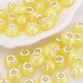 Cuentas de resina amarillo brillante con núcleo de metal para pulseras DIY - Amarillo