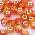 Amber resin wheel bead with sparkling gold foil texture and silver core for DIY jewelry - Amber Gold Foil Texture Style (6)