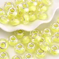 Transluzente gelbe Harzperlen mit großem Metalllochkern für die DIY-Schmuckherstellung - Light Yellow (7)