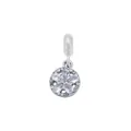 Silberner hohler Rosenblüten-Anhänger mit Zirkonia für Charm-Armbänder und Halsketten - Hohl Rose Blume (0) / Silber