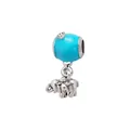 Zilveren olifant bedel met blauw emaille en zirkoon voor DIY sieraden armbanden - Zilver Blauw