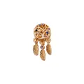 Golden Tree of Life dreamcatcher bead with colorful gems and feather charms for bracelets - Colorful Dreamcatcher Style / Gold