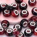 Red and black gradient 14mm resin resin charms with silver metal inner ring for DIY bracelets - Red Black Marble Gold Style (11)