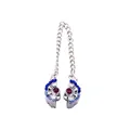 Sicherheitsketten-Charm mit rosarotem Stein und blauem Farbverlauf-Strasssteinen - Silber Mit Fuchsie Und Blauem Zirkonia