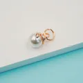 Elegant rose gold snake-wrapped pearl pendant connector for jewelry DIY accessories - Rose Gold