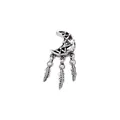 Ethnic style silver alloy dreamcatcher moon charm with hanging feathers for DIY jewelry - Moon Dreamcatcher Feather Style (1)