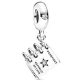 Silver passport charm bead with Republic of Love engraving and a small sparkling zircon - Passport Style