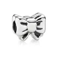 DIY silver bow charm with polished finish for creative science fiction jewelry projects - Polished Bowknot