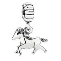 Running horse charm pendant in polished silver finish for DIY charm bracelets - Running Horse