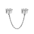 Funkelnde Schmetterling-Sicherheitskette aus Silber mit Zirkonia für Charm-Armbänder - E8-10 Silber (Strass Schmetterling)