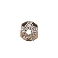 Soccer ball charm bead with sparkling white zircons and black enamel for DIY bracelets - Rhinestone Football Style