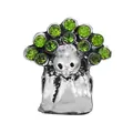 Silver peacock charm with green emerald crystals for DIY beaded jewelry bracelets - Green Rhinestone Peacock Style (10)