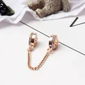 Sicherheitskette aus Roségold mit Schmetterling, Herz und Zirkonia für Armbänder - K13-02 Roségold (Strass Herz)