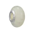 S925 sterling silver bead charm featuring milky white translucent glass for DIY jewelry - Milky White Bubble with Silver Core (10)
