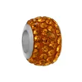 Sparkling orange crystal bead with silver core for Pandora style DIY charm bracelets - Orange Rhinestone Pave (13)