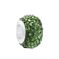 Sparkling emerald green crystal charm bead with silver core for DIY charm bracelets - Emerald Green Rhinestone (14)