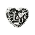 Retro silver heart charm with bone and paw print design for DIY jewelry bracelets - Pet Paw Print Heart Style (14)