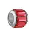 Silver bead charm for DIY bracelets with red rectangular faceted crystals - Red Rectangular Rhinestone (17)