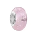 Pink translucent glass charm bead with silver core for DIY jewelry bracelets - Pink Flocculent Silver Cap (19)