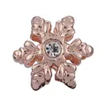 Rose gold snowflake charm with central zircon crystal for DIY bracelets on white background - Snowflake Design (1)