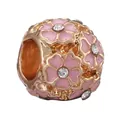 Rose gold flower charm with pink enamel and crystals for DIY charm bracelets - Pink Enamel Flower Style (12)
