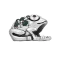 Antique silver frog bead with emerald green crystals for DIY charm bracelets - Green Rhinestone Frog Style (27)