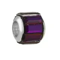 Silver bead charm with purple rectangular faceted gemstone for DIY jewelry bracelets - Purple Rectangular Rhinestone (25)