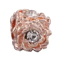 Rose gold flower charm with sparkling crystals for DIY bracelets and necklaces - Rose Flower Design Diamond Charm (8)