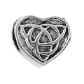 Vintage silver heart charm bead with triquetra knot design for DIY bracelets - Celtic Knot Heart Style (27)