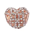 Rose gold heart charm bead encrusted with sparkling white cubic zirconia for DIY bracelets - Heart Pave Zirconia Bead (9)