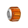 Sparkling orange faceted glass bead with silver metal core for DIY charm bracelets - Orange Prismatic Shimmer (32)