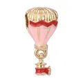 Golden hot air balloon charm with pink enamel for DIY bracelet jewelry accessory - Hot Air Balloon Gold Red Pink (39)