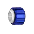 Deep blue faceted crystal bead with silver core for DIY jewelry bracelets - Dark Blue Rectangular Rhinestone (34)