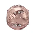 Rose gold circular charm bead with sparkling crystals for DIY bracelets jewelry - Cylindrical Sphere Dotted Pattern Bead (13)