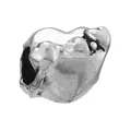 Abstract silver heart charm bead for bracelets with unique metallic organic texture - Abstract Organic Heart Style (32)