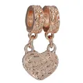 Rose gold heart bead charm with Mother and Daughter engraving for DIY bracelets - Mother Daughter Split Heart Pendant (14)