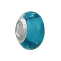 Blue glass bubble bead with S925 sterling silver core for DIY jewelry bracelets - Lake Blue Bubble Silver Core (41)