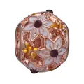 Rose gold heart charm with purple gemstone bee and white enamel flowers for bracelets - Flower Bee Enamel Hollow Sphere (21)