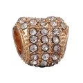 Ciondolo albero della vita dorato con cristalli pavé per braccialetti DIY - Perla cilindrica in pieno strass dorata (9)