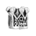 Vintage silver alloy crown charm with QUEEN engraving for DIY bracelets - QUEEN Crown Style (41)