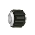 DIY faceted black crystal bead with silver metal core for charm bracelets - Black White Contrast Cut (43)