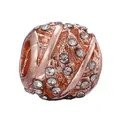 Rose gold heart-shaped charm with crystal inlay and twisted texture for DIY jewelry - Entwined Texture Pave Rhinestone Bead (22)