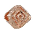 Abalorio cuadrado hueco en oro rosa para pulseras y collares DIY de joyería - Especificación Normal / Cuenta Cuadrada Geométrica Calada (034) / Rosa oro