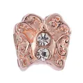 Butterfly charm bead in rose gold with dual crystal stones for DIY bracelets - Butterfly Hollow Relief Rhinestone Accessory (24)